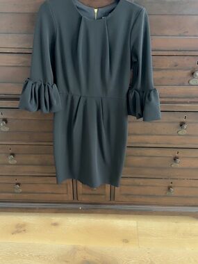 Black Ruffle-Sleeve Mini Dress